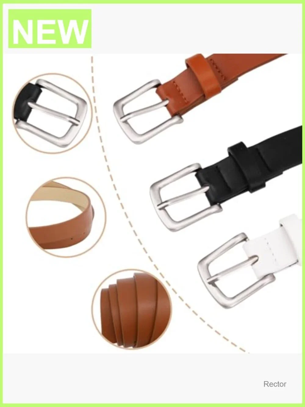 3pk Skinny Girl Belt Kids Size 10-12 Adjustable Leather Style